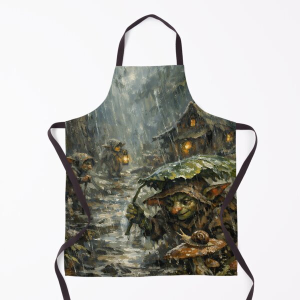 Item preview, Cozy Goblin Rain Scene – Dark Fantasy Woodland Creatures in a Magical Forest Village designed and sold by cr6zym1nd.