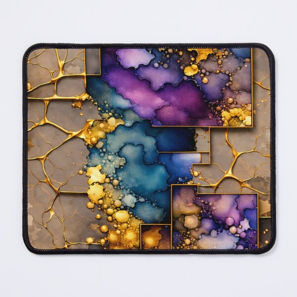 Item preview, Luxury Purple Blue Gold Abstract Geometric Wall Art designed and sold by Kaleidoscope Print.