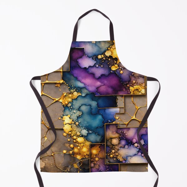 Item preview, Luxury Purple Blue Gold Abstract Geometric Wall Art designed and sold by Kaleidoscope Print.
