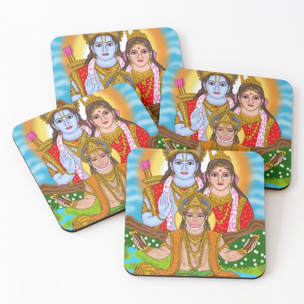 Item preview, Hanuman Chanting Ram Naam Art – Devotional Hindu Spiritual Illustration designed and sold by Harshit_Digital_Arts.