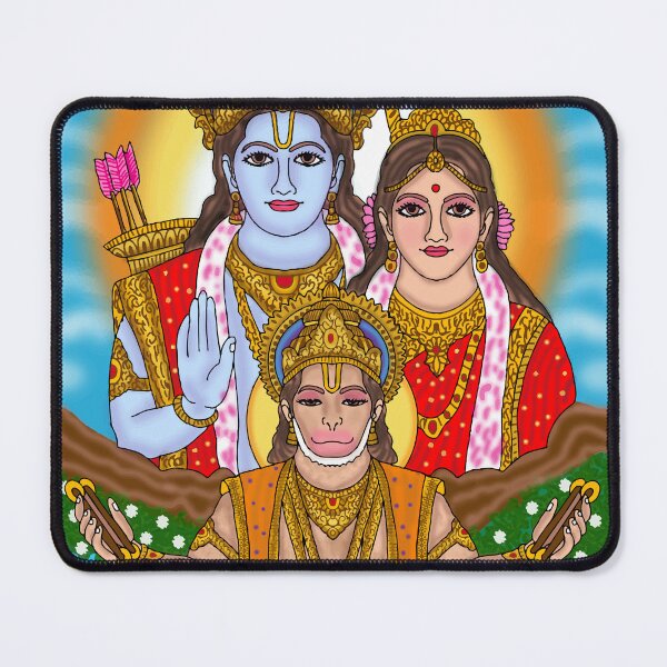 Item preview, Hanuman Chanting Ram Naam Art – Devotional Hindu Spiritual Illustration designed and sold by Harshit_Digital_Arts.