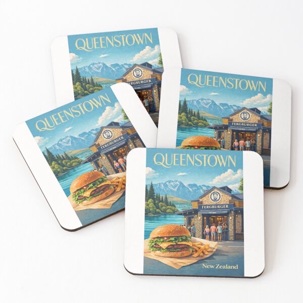 Item preview, Queenstown New Zealand Fergburger and Lake Wakatipu Waterfront designed and sold by Places On Earth.