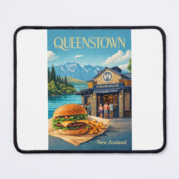 Item preview, Queenstown New Zealand Fergburger and Lake Wakatipu Waterfront designed and sold by Places On Earth.