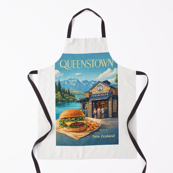 Item preview, Queenstown New Zealand Fergburger and Lake Wakatipu Waterfront designed and sold by Places On Earth.