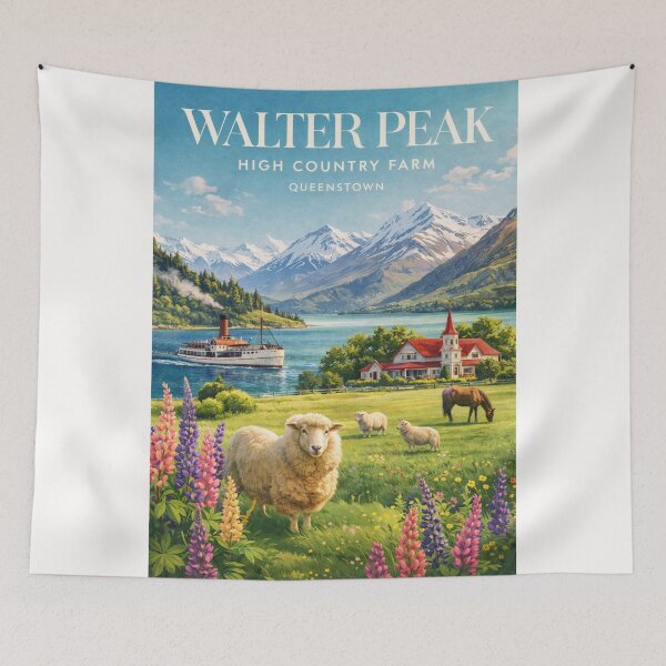 Item preview, Walter Peak High Country Farm Queenstown Lake Wakatipu and Cecil Peak designed and sold by Places On Earth.