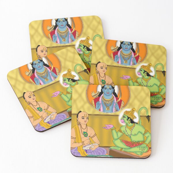 Item preview, Hanuman and Tulsidas Devotional Art – Hindu Spiritual Illustration  Description: designed and sold by Harshit_Digital_Arts.