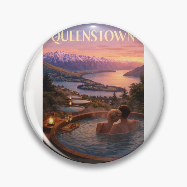 Item preview, Queenstown Lake Wakatipu Onsen Pools Southern Alps Sunset View New Zealand designed and sold by Places On Earth.