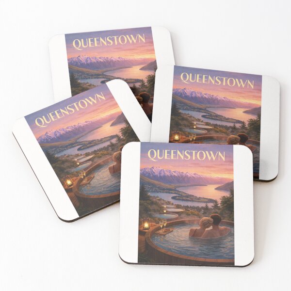 Item preview, Queenstown Lake Wakatipu Onsen Pools Southern Alps Sunset View New Zealand designed and sold by Places On Earth.