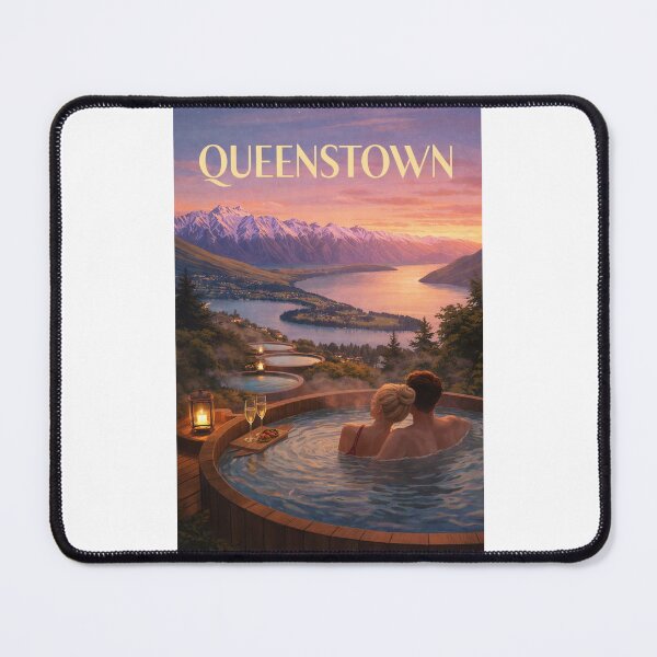 Item preview, Queenstown Lake Wakatipu Onsen Pools Southern Alps Sunset View New Zealand designed and sold by Places On Earth.