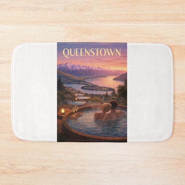 Item preview, Queenstown Lake Wakatipu Onsen Pools Southern Alps Sunset View New Zealand designed and sold by Places On Earth.