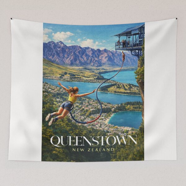 Item preview, Queenstown Kawarau Gorge Bungy Jump Southern Alps Lake Wakatipu New Zealand designed and sold by Places On Earth.