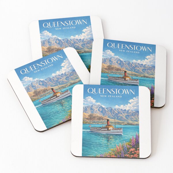 Item preview, TSS Earnslaw Sailing in Lake Wakatipu in Queenstown with view of Southern Alps Otago New Zealand designed and sold by Places On Earth.
