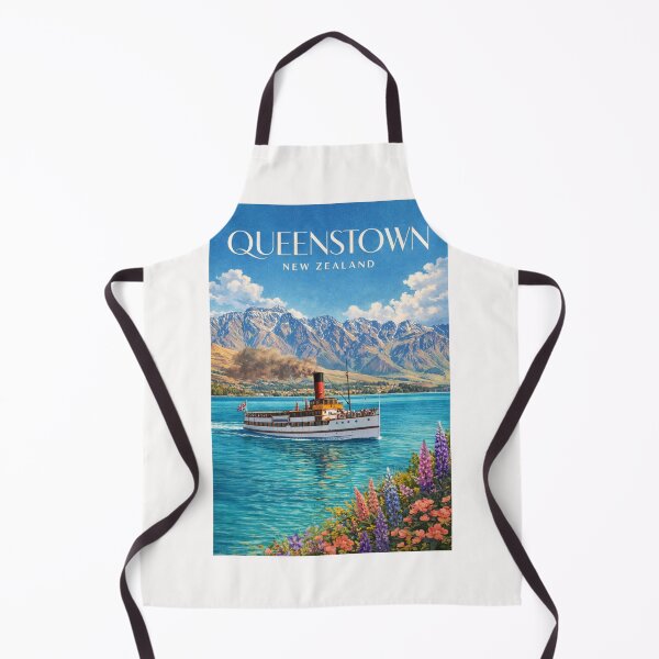 Item preview, TSS Earnslaw Sailing in Lake Wakatipu in Queenstown with view of Southern Alps Otago New Zealand designed and sold by Places On Earth.