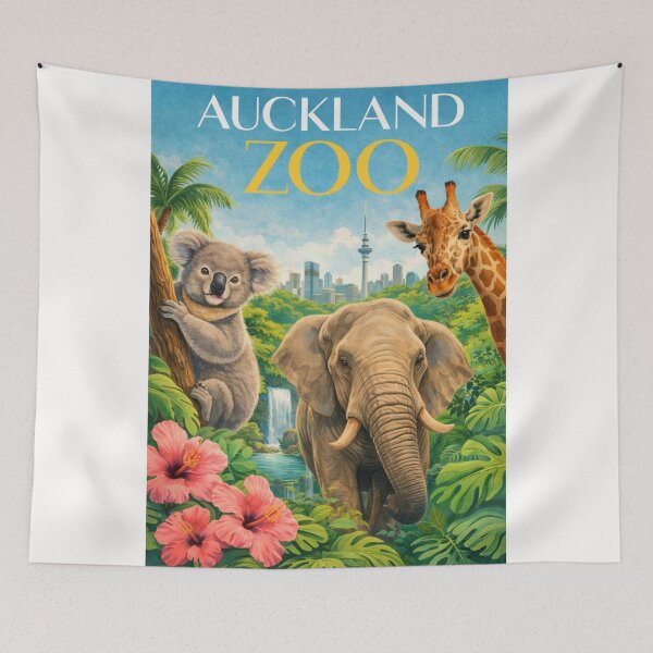 Item preview, Auckland Zoo Western Springs Auckland Skyline Sky Tower New Zealand designed and sold by Places On Earth.