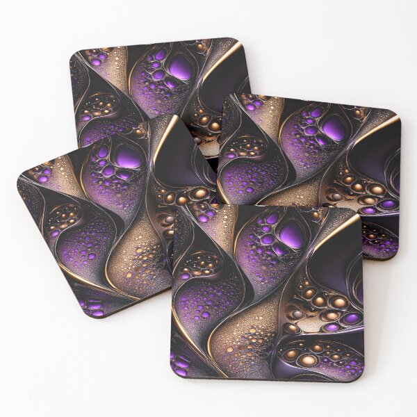 Item preview, Luxury Purple Gold Abstract Bubble Wall Art designed and sold by Kaleidoscope Print.