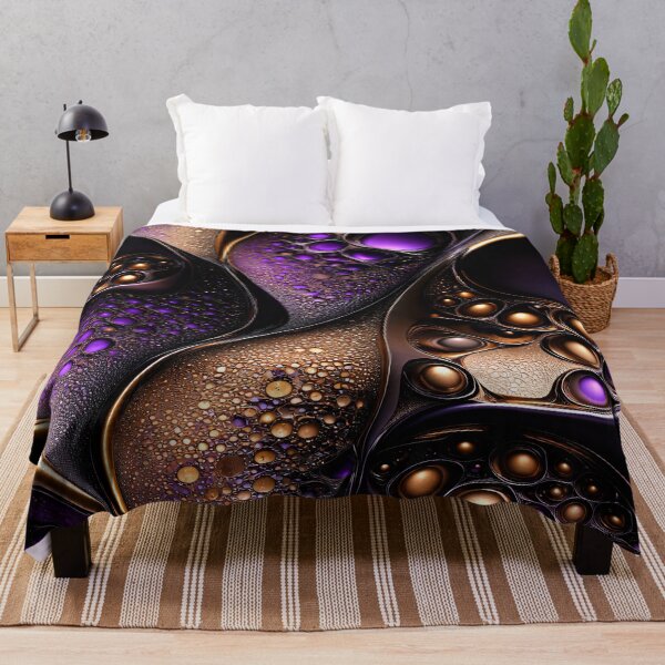 Item preview, Luxury Purple Gold Abstract Bubble Wall Art designed and sold by Kaleidoscope Print.