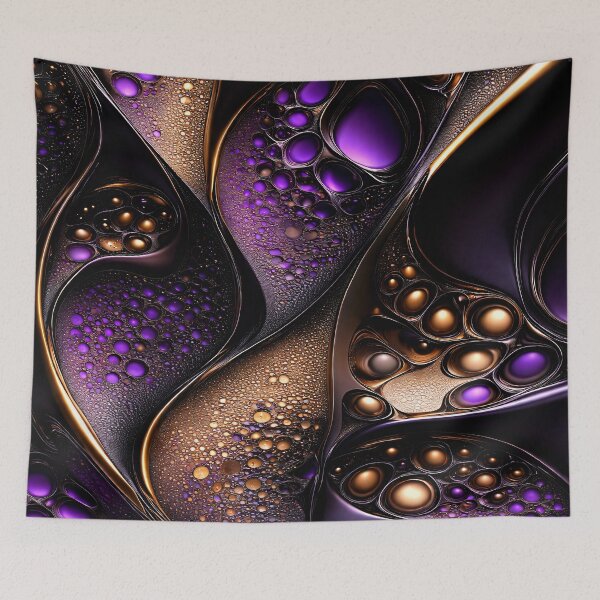 Item preview, Luxury Purple Gold Abstract Bubble Wall Art designed and sold by Kaleidoscope Print.