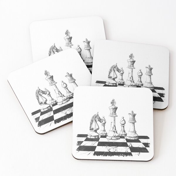 Item preview, Chess Pieces Black and White Elegant Strategy Art designed and sold by inkoutninja.
