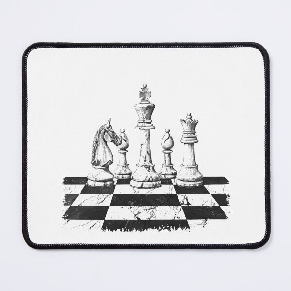 Item preview, Chess Pieces Black and White Elegant Strategy Art designed and sold by inkoutninja.