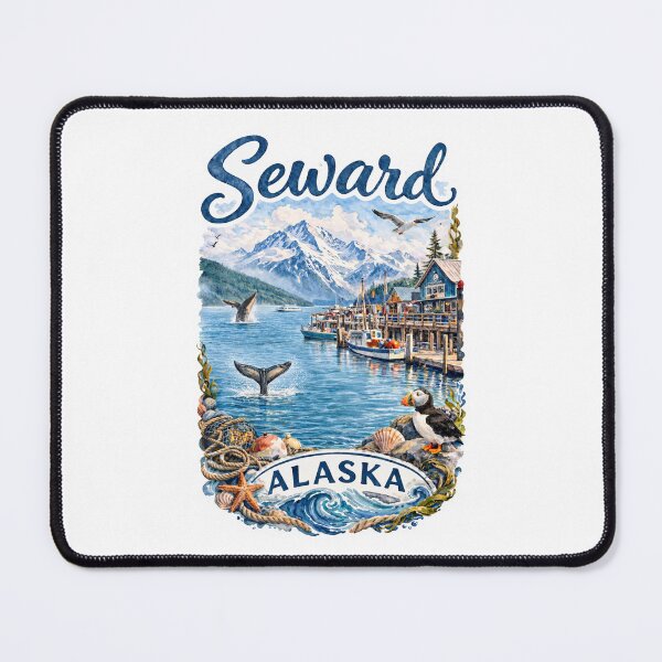 Item preview, Seward Alaska Harbor & Wildlife Watercolor designed and sold by Female Engineer Life.