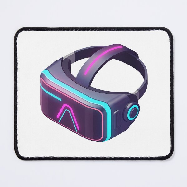 Item preview, A futuristic virtual reality headset with neon lights on a white background designed and sold by VerizalShop.