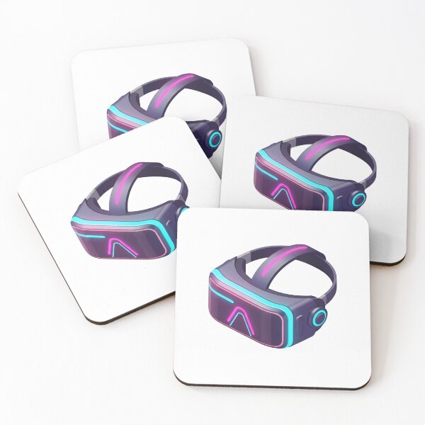 Item preview, A futuristic virtual reality headset with neon lights on a white background designed and sold by VerizalShop.