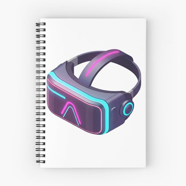 Item preview, A futuristic virtual reality headset with neon lights on a white background designed and sold by VerizalShop.