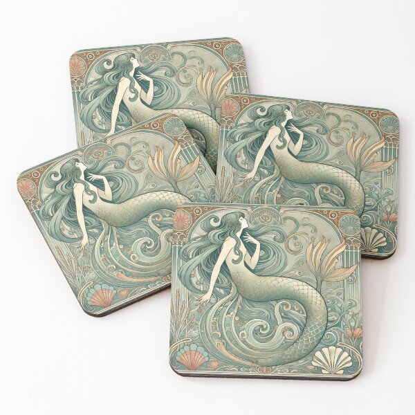 Item preview, Enchanting Art Nouveau Mermaid Design – Timeless Elegance and Mythical Beauty designed and sold by NSB-Design.
