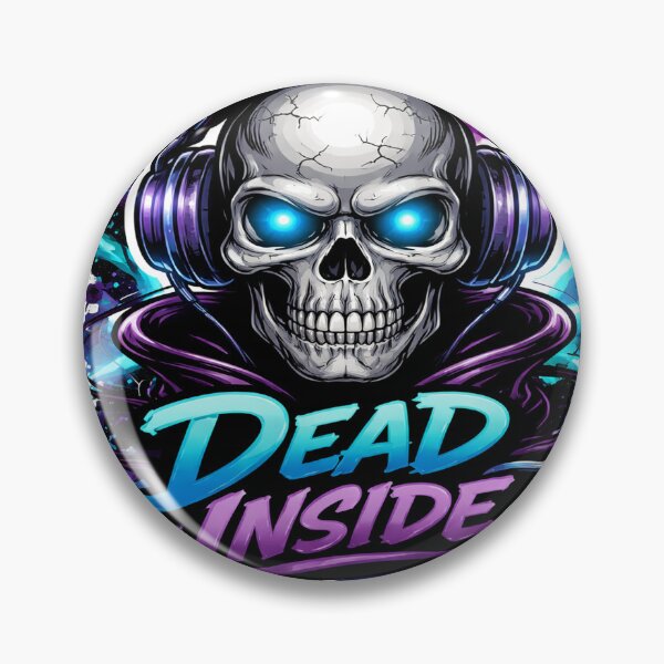 Item preview, Dead Inside ? | Skull Headphones Sticker | Dark Aesthetic Streetwear Design designed and sold by bharath kumar.