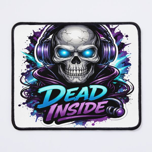 Item preview, Dead Inside ? | Skull Headphones Sticker | Dark Aesthetic Streetwear Design designed and sold by bharath kumar.