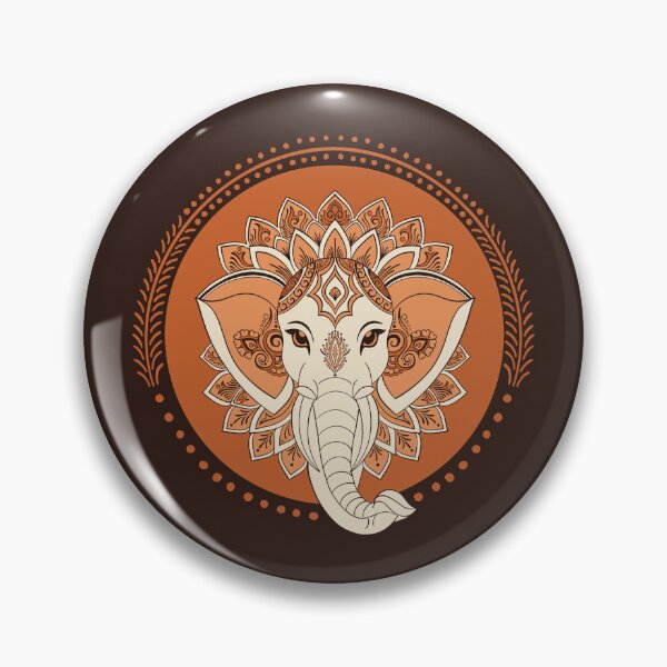 Item preview, Terracotta Elephant Mandala Lotus Boho Spiritual Art designed and sold by DColourMuse.