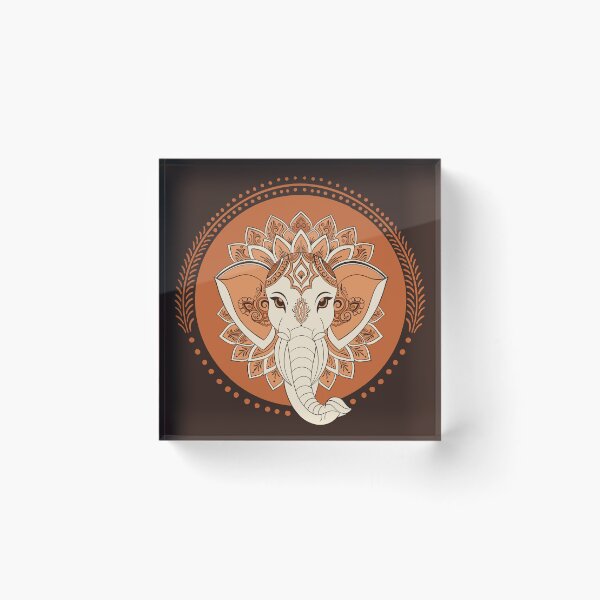 Item preview, Terracotta Elephant Mandala Lotus Boho Spiritual Art designed and sold by DColourMuse.