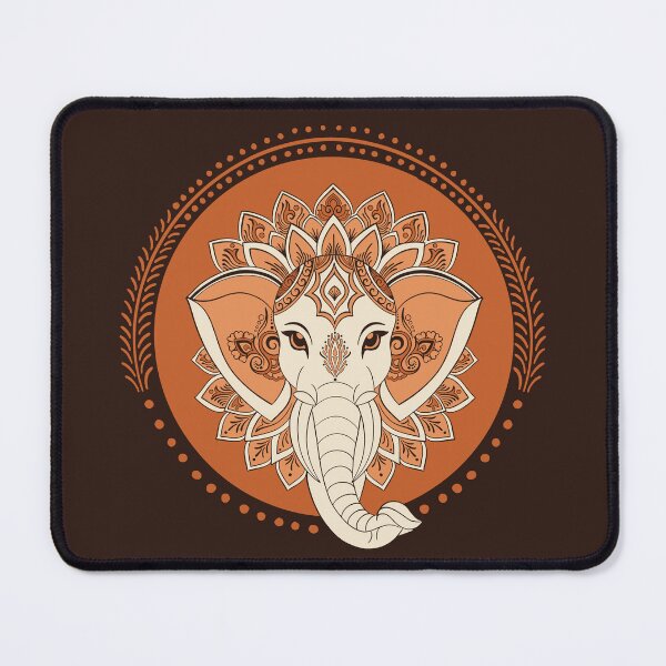 Item preview, Terracotta Elephant Mandala Lotus Boho Spiritual Art designed and sold by DColourMuse.