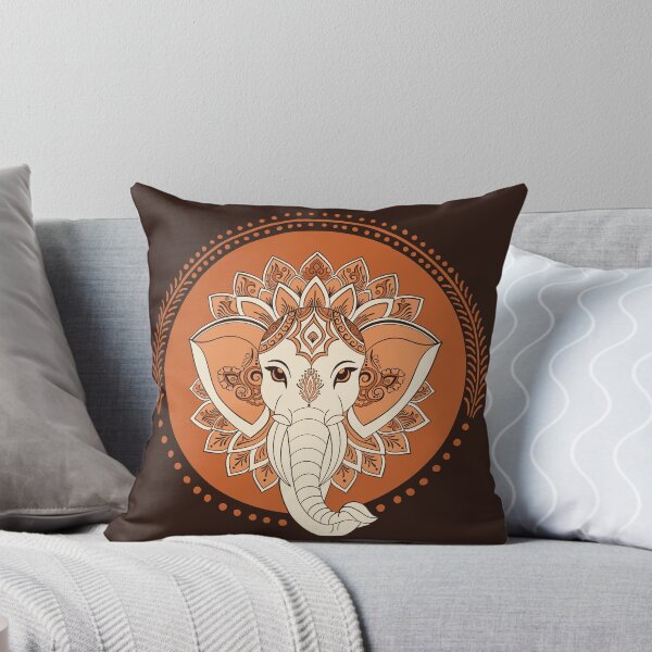 Item preview, Terracotta Elephant Mandala Lotus Boho Spiritual Art designed and sold by DColourMuse.