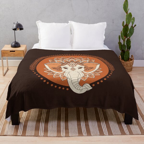 Item preview, Terracotta Elephant Mandala Lotus Boho Spiritual Art designed and sold by DColourMuse.