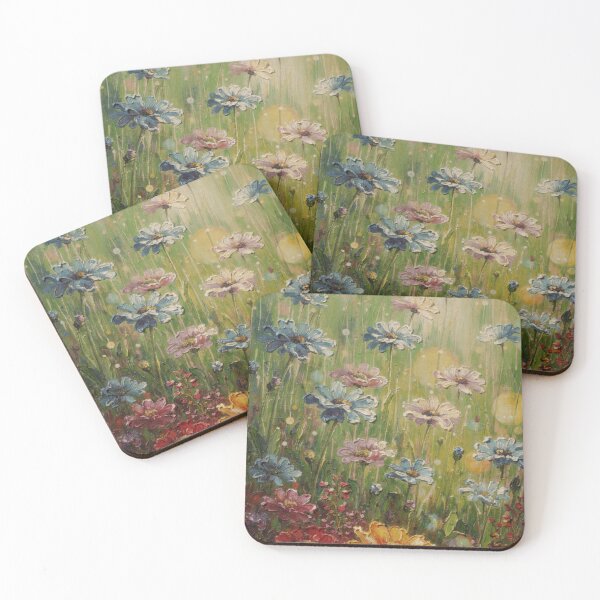 Item preview, Whimsical Wildflower Meadow Oil Painting - Abstract Floral Art designed and sold by BLUESKY11a.