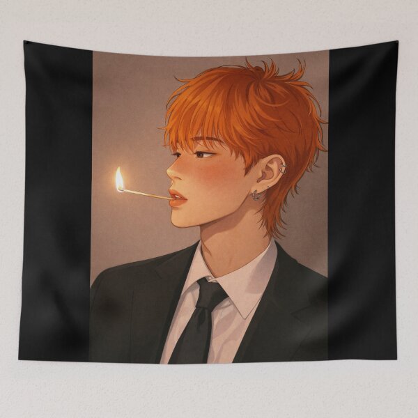 Item preview, anime guy smoking designed and sold by lilypadblue.