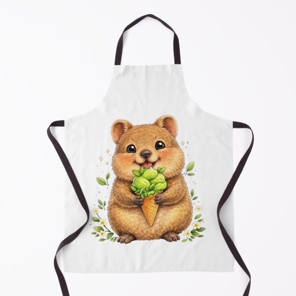 Item preview, Cute Quokka Eating Leaf Ice Cream designed and sold by BirdsRbeautiful.