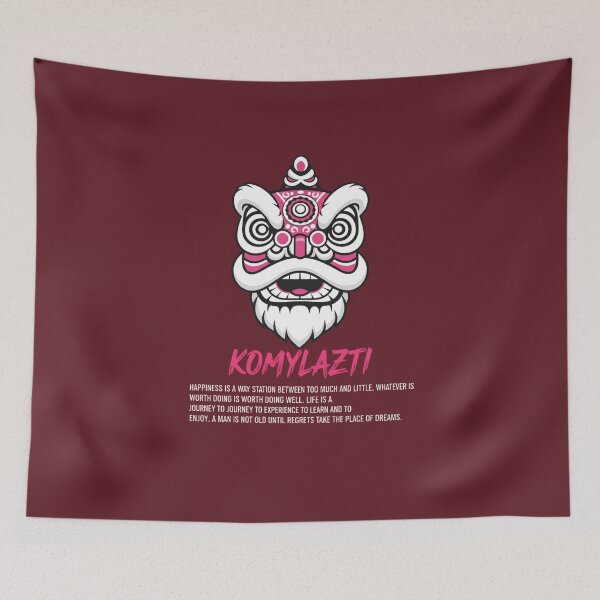 Item preview, Pink Lion Dance Guardian Oriental Streetwear Art designed and sold by UrbanThreat.