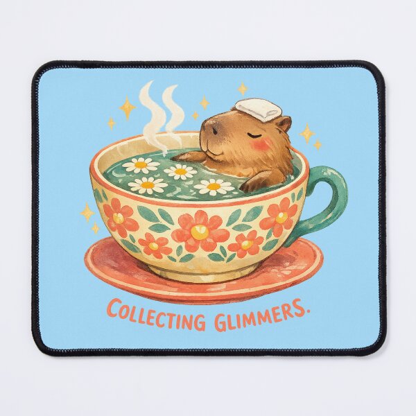 Item preview, Glimmers Capybara Tea Cup Vintage Watercolor Art designed and sold by After-Static.