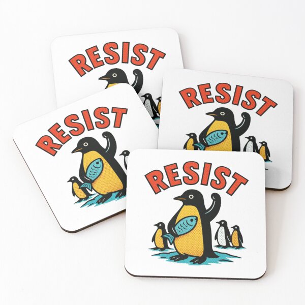 Item preview, Resist Penguin - Funny Ironic Protest Graphic designed and sold by HBDStudio.