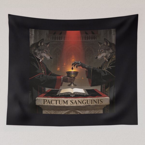 Item preview, The Blood Covenant — Dark Sacred Wolf Altar Art designed and sold by GeoWhimsy Studio.