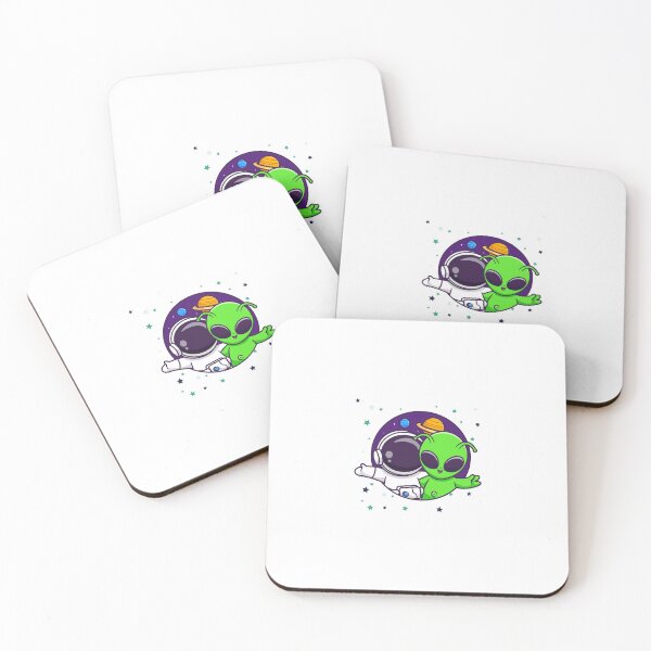 Item preview,  Astronaut with Green Alien - Minimalist Galaxy Art designed and sold by alaoglu.
