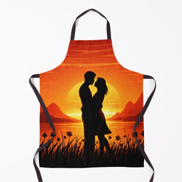Item preview, Romantic Sunset Silhouette Couple by the Lake designed and sold by ArtoryNest.