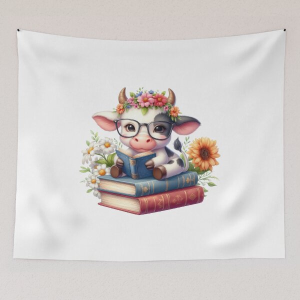 Item preview, Cute Reading Cow designed and sold by KrisGraphic45.