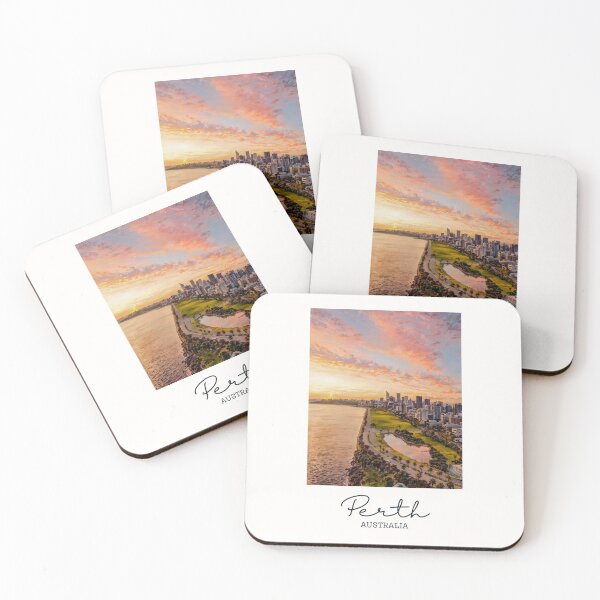 Item preview, Perth Swan River Skyline Sunset - Vintage Souvenir designed and sold by twentytwo ART souvenir designs.