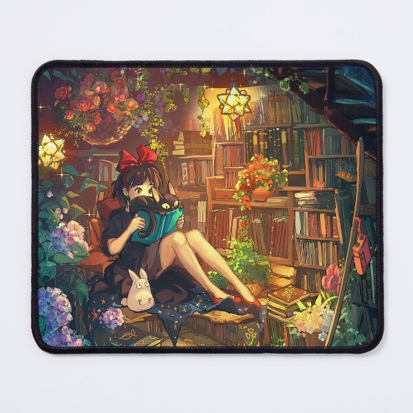 Item preview, Cute kawaii art girl [[kiki's]] go -%[ghiblis]%- flying away reads book designed and sold by Wenddys.