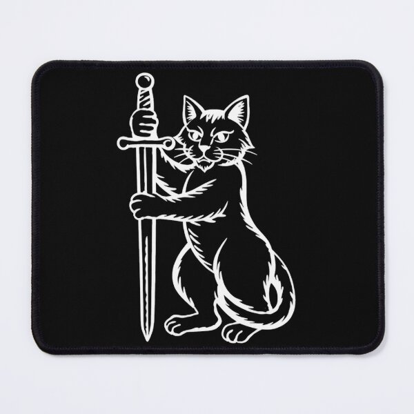 Item preview, Bizarre Medieval Cat Holding Sword Art designed and sold by amziwcfogwz22.