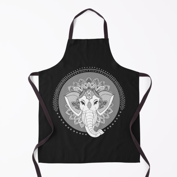 Item preview, Black Silver Elephant Mandala Lotus Spiritual Art designed and sold by DColourMuse.