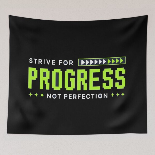Item preview, Motivational “Strive for Progress Not Perfection” Quote Design for Growth & Daily Inspiration designed and sold by Bright Nest Studio.